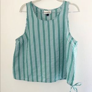 Green/White Stripe Blouse